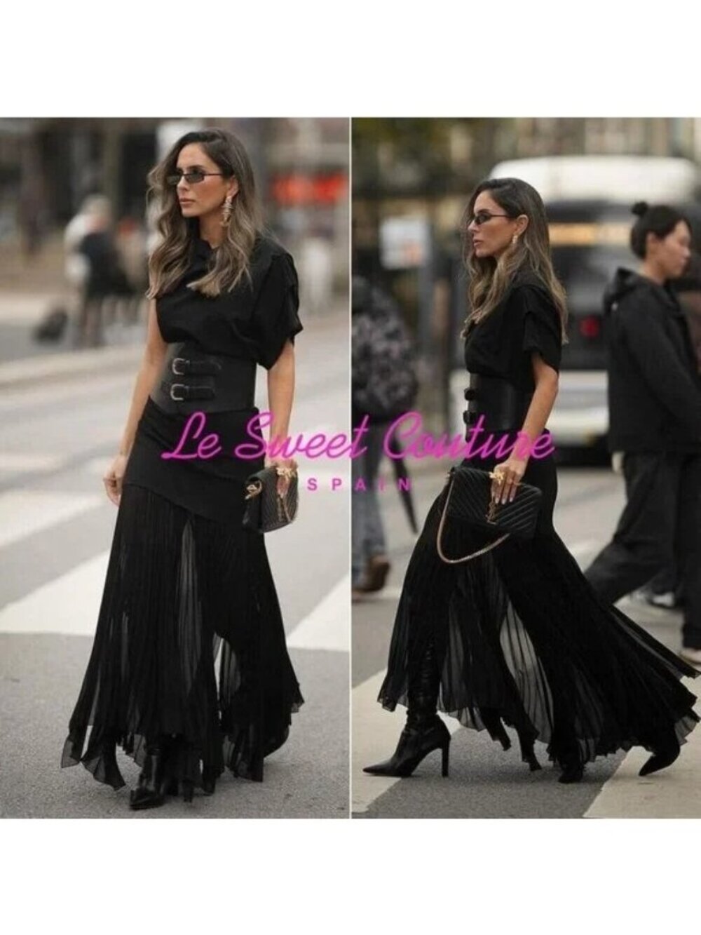 Zara Limited Edition Ruched Pleated Black Dress